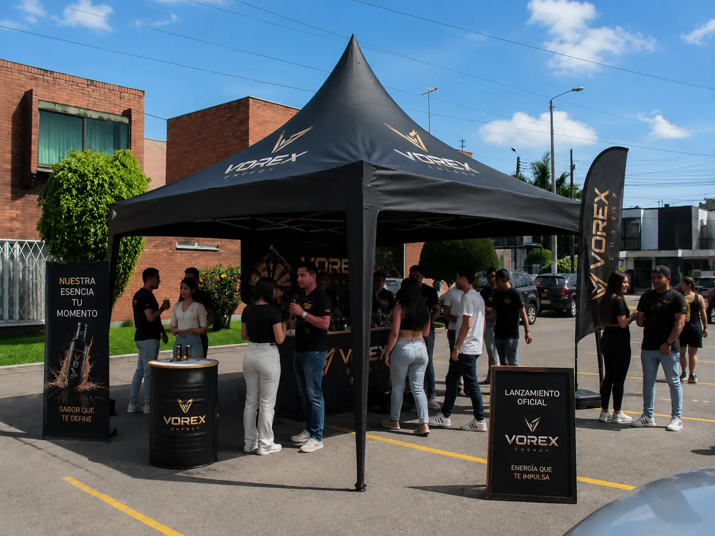 Kiosco plegable en activación de marca y evento corporativo — Carpas El Sol