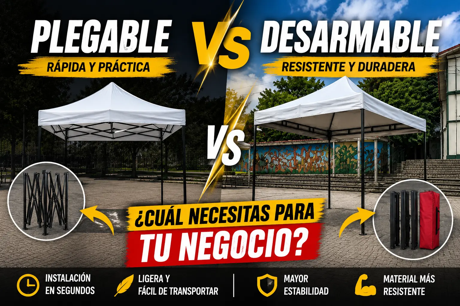 Miniatura del video: ¿Kiosco Plegable o Desarmable? Cuál elegir
