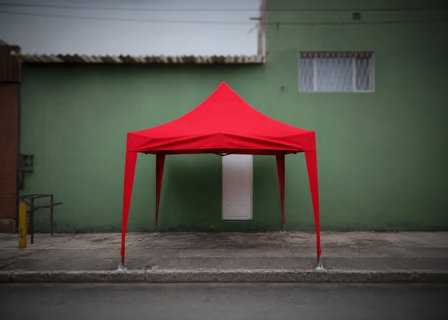 Kiosco plegable instalado